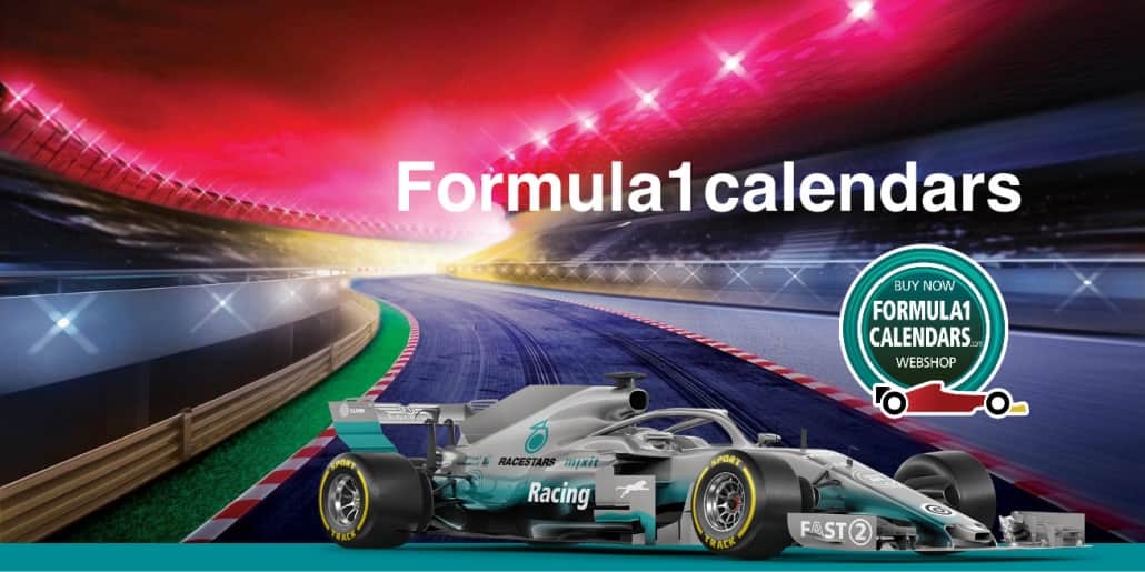 Formula 1 calendars Poster F1 calendar with start times and track info